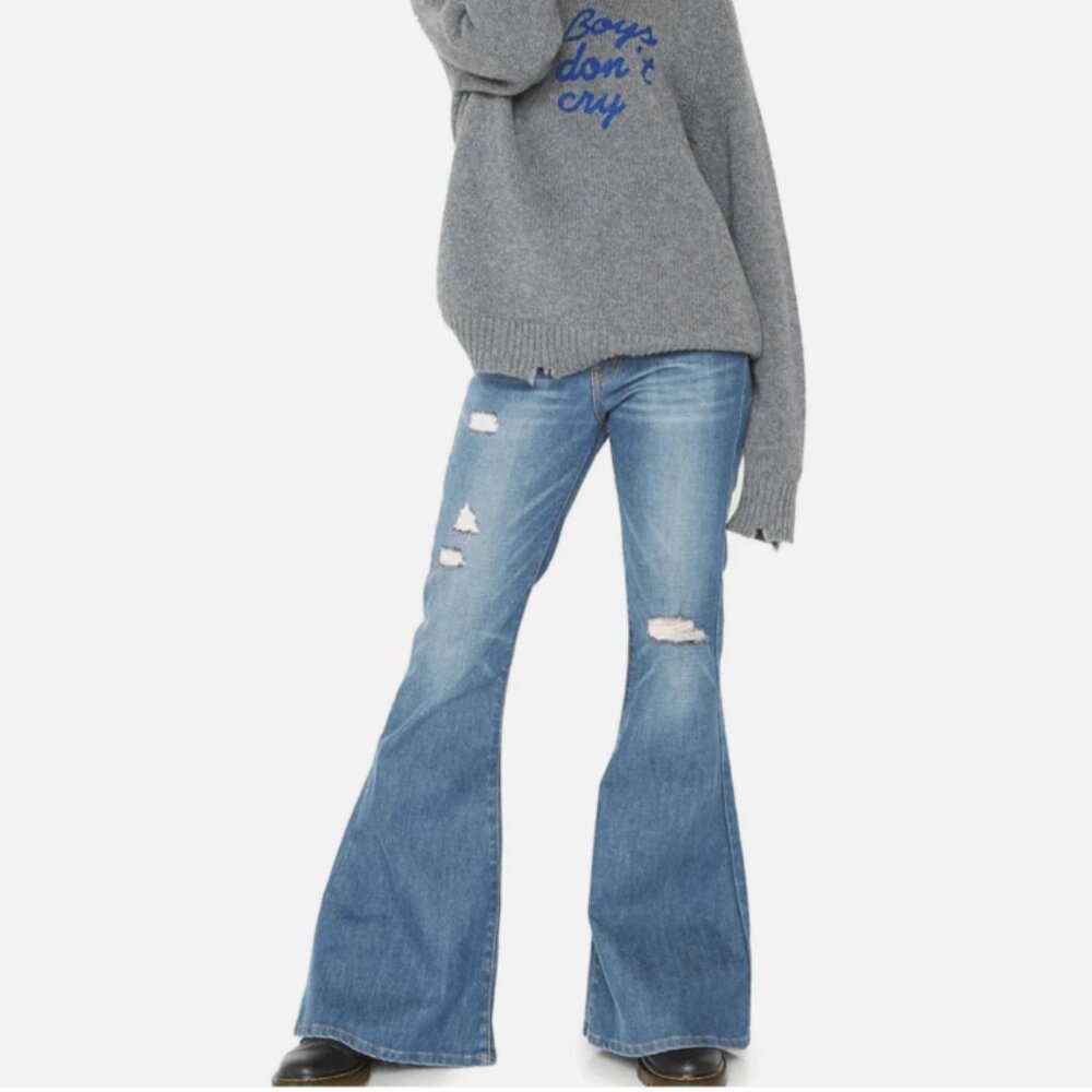 SR vs. Sandrine Rose Free People Super Flare Jeans Indigo NWT Size 27